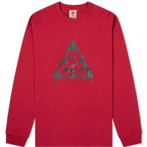 Nike ACG Long Sleeve Logo T Shirt BQ3457 620 Nobel Red SZ M